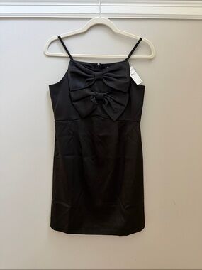 NWT Zuni’s Girls' Black Double Bow-Front Spaghetti Strap Dress Sz 14